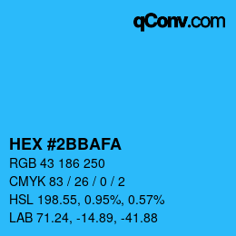 Color code: HEX #2BBAFA | qconv.com