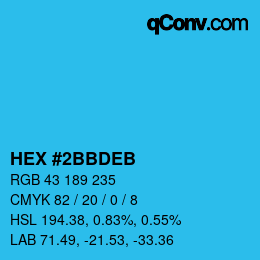 Color code: HEX #2BBDEB | qconv.com