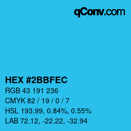 Color code: HEX #2BBFEC | qconv.com