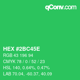Color code: HEX #2BC45E | qconv.com