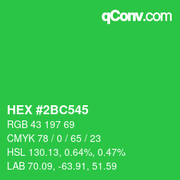 Color code: HEX #2BC545 | qconv.com