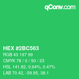 Color code: HEX #2BC563 | qconv.com