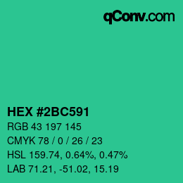 Color code: HEX #2BC591 | qconv.com