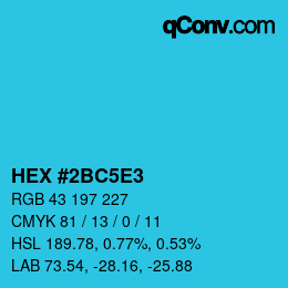 Color code: HEX #2BC5E3 | qconv.com