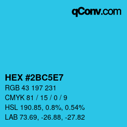 Color code: HEX #2BC5E7 | qconv.com