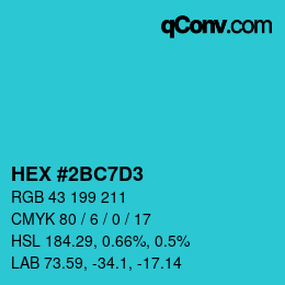 Color code: HEX #2BC7D3 | qconv.com