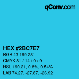 Color code: HEX #2BC7E7 | qconv.com