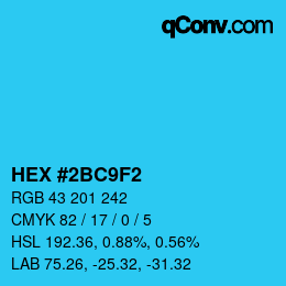 Color code: HEX #2BC9F2 | qconv.com