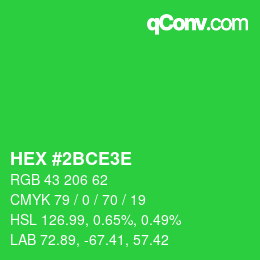 Código de color: HEX #2BCE3E | qconv.com
