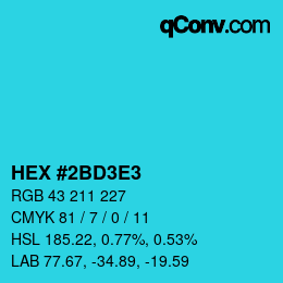 Color code: HEX #2BD3E3 | qconv.com