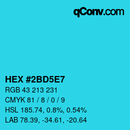 Color code: HEX #2BD5E7 | qconv.com