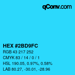 Color code: HEX #2BD9FC | qconv.com