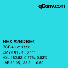 Color code: HEX #2BDBE4 | qconv.com