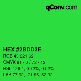 Color code: HEX #2BDD3E | qconv.com
