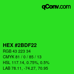 Color code: HEX #2BDF22 | qconv.com