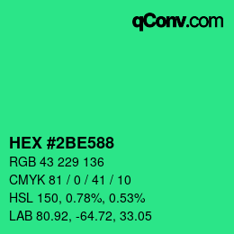 Color code: HEX #2BE588 | qconv.com