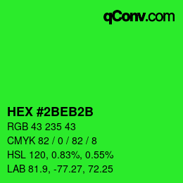 カラーコード: HEX #2BEB2B | qconv.com