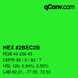 Color code: HEX #2BEC2B | qconv.com