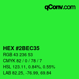 Color code: HEX #2BEC35 | qconv.com
