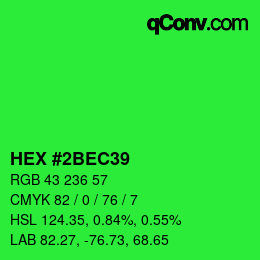 Color code: HEX #2BEC39 | qconv.com