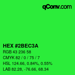 Color code: HEX #2BEC3A | qconv.com