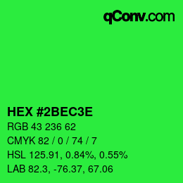 Código de color: HEX #2BEC3E | qconv.com