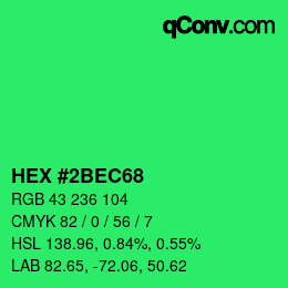 Color code: HEX #2BEC68 | qconv.com