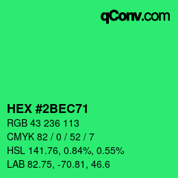 Color code: HEX #2BEC71 | qconv.com