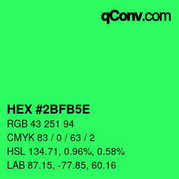 Color code: HEX #2BFB5E | qconv.com