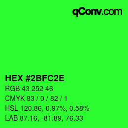 Color code: HEX #2BFC2E | qconv.com