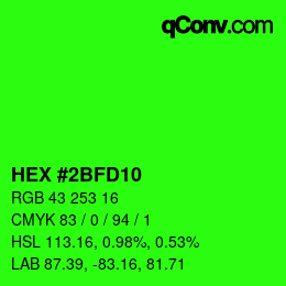 Color code: HEX #2BFD10 | qconv.com