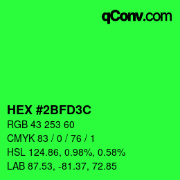 Color code: HEX #2BFD3C | qconv.com