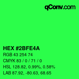 Color code: HEX #2BFE4A | qconv.com