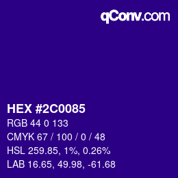 Color code: HEX #2C0085 | qconv.com