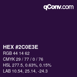 Color code: HEX #2C0E3E | qconv.com