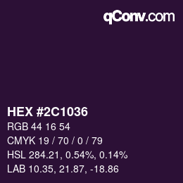 Color code: HEX #2C1036 | qconv.com