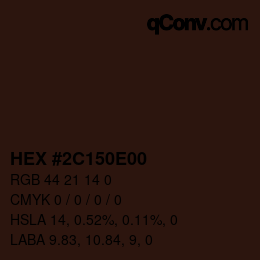 Color code: HEX #2C150E00 | qconv.com