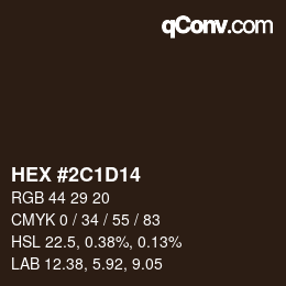 Color code: HEX #2C1D14 | qconv.com
