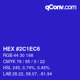 Color code: HEX #2C1EC6 | qconv.com
