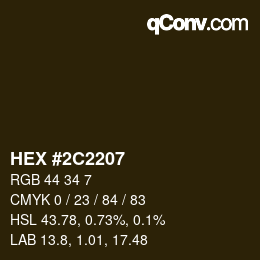 Color code: HEX #2C2207 | qconv.com