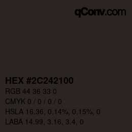 Color code: HEX #2C242100 | qconv.com