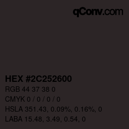Color code: HEX #2C252600 | qconv.com