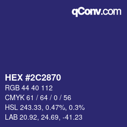 Color code: HEX #2C2870 | qconv.com