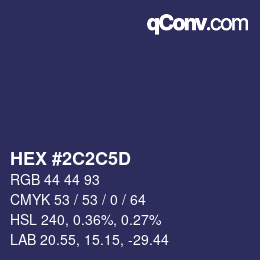 Color code: HEX #2C2C5D | qconv.com