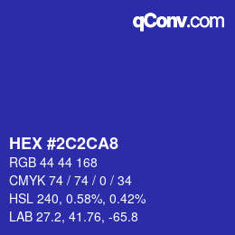 カラーコード: HEX #2C2CA8 | qconv.com