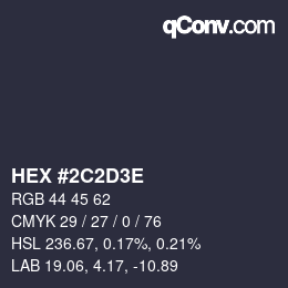 カラーコード: HEX #2C2D3E | qconv.com
