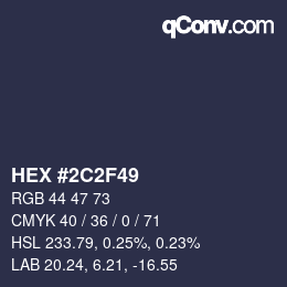 Color code: HEX #2C2F49 | qconv.com