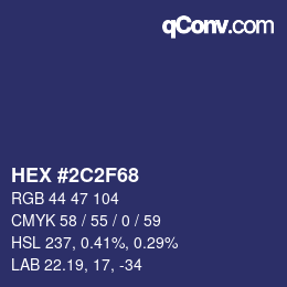 Color code: HEX #2C2F68 | qconv.com