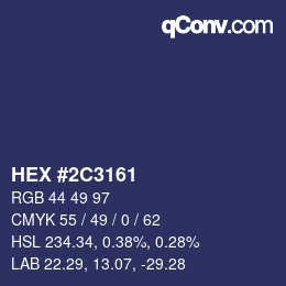 Color code: HEX #2C3161 | qconv.com