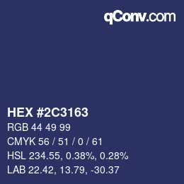 Color code: HEX #2C3163 | qconv.com